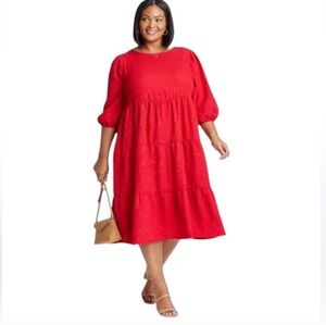 Ava & Viv Vibrant Red Midi Dress